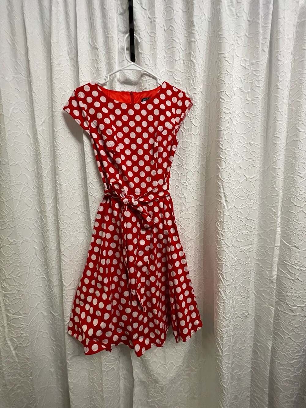 Pukavt Retro Swing Dress Size S Red White Polka Dot Pin Up 50s Cocktail Party